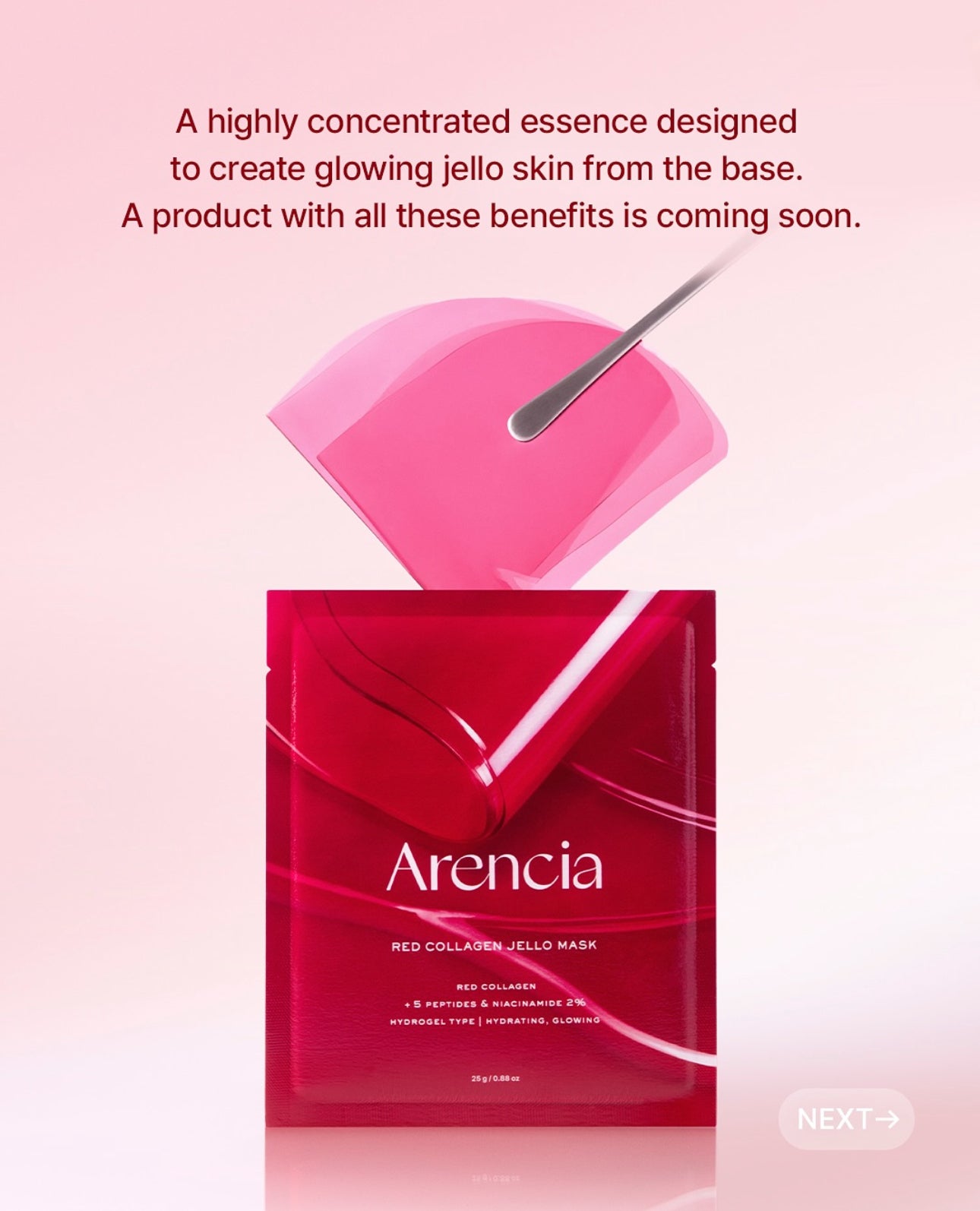 Arencia Red Collagen Jello Mask (1 Sheet) قناع أرينسيا الأحمر بالكولاجين الجيلي - Princess Cosmetics Qatar