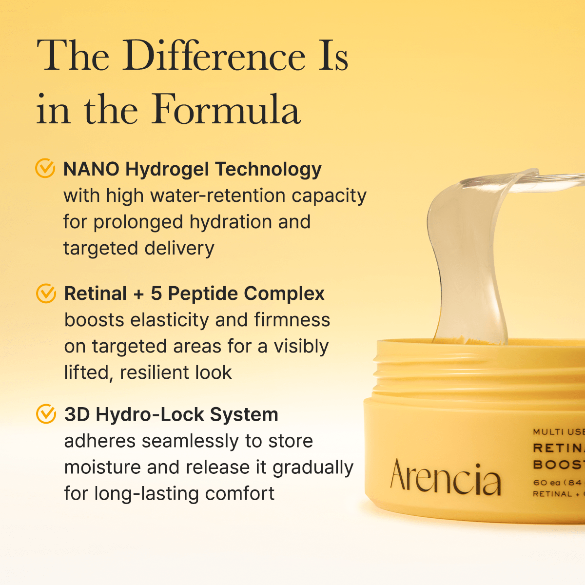 Arencia Retinal Boosting Eye Mask (60 Patch) قناع العين أرينسيا المعزز لشبكية العين - Princess Cosmetics Qatar