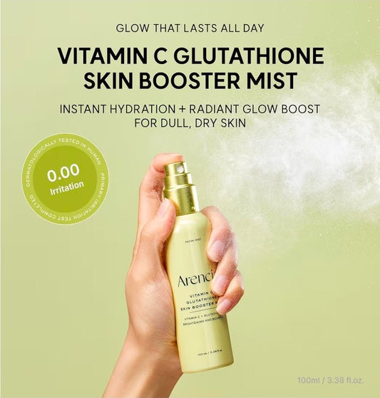 Arencia Vitamin C Glutathione Skin Booster Skin Mist 100ml بخاخ أرينسيا المعزز للبشرة بفيتامين سي والجلوتاثيون - Princess Cosmetics Qatar
