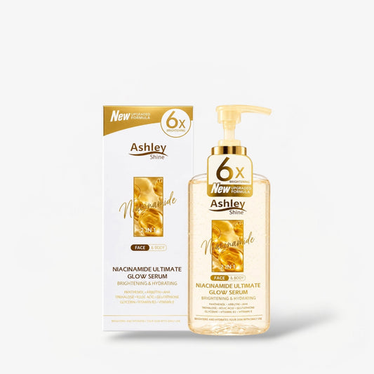 Ashley Shine Niacinamide Ultimate Glow Serum 2-in-1 Face & Body 520ml سيروم أشلي شاين نياسيناميد ألتيميت جلو 2 في 1 للوجه والجسم - Princess Cosmetics Qatar