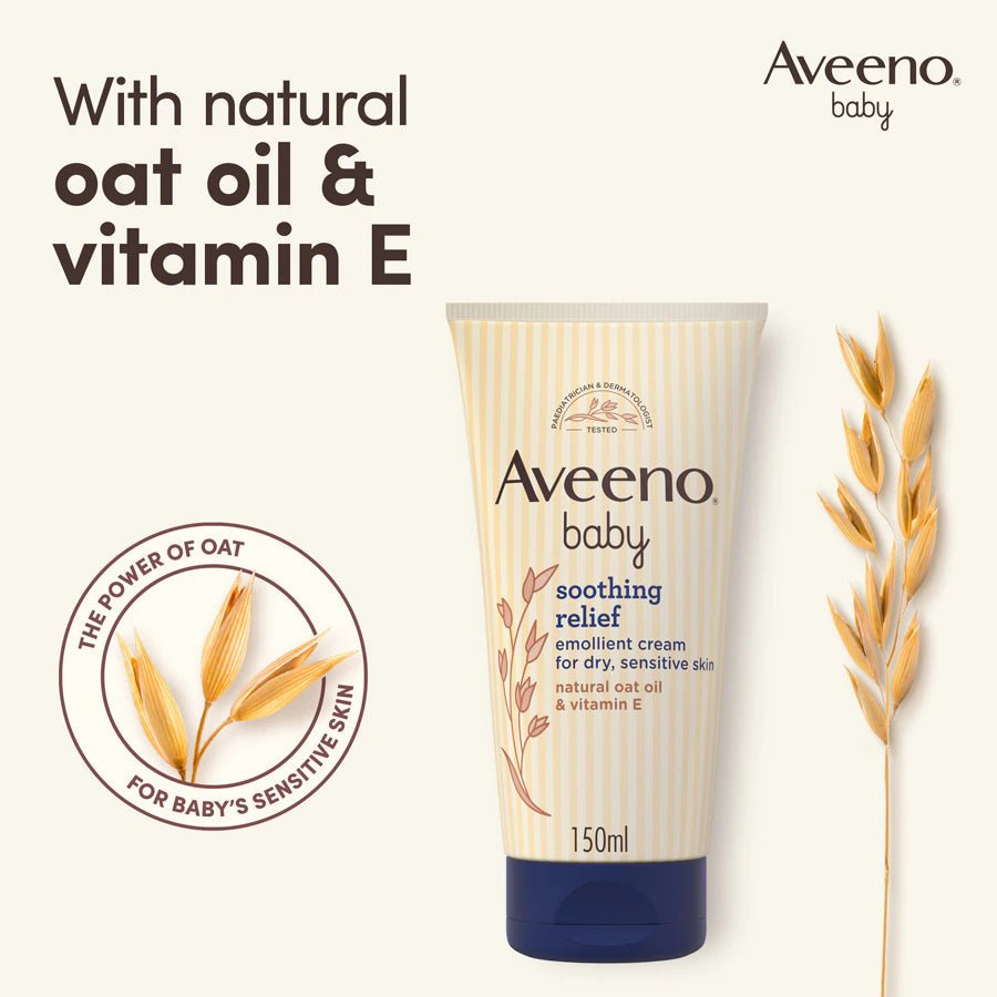 Aveeno Baby Soothing Relief Emollient Cream 150ml كريم أفينو بيبي الملطف والملطف - Princess Cosmetics Qatar
