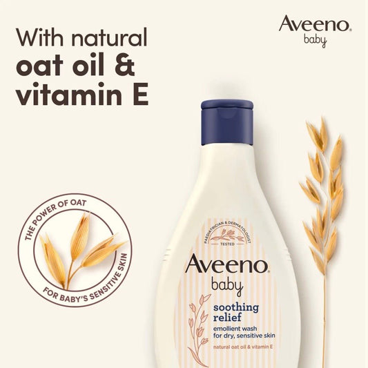 Aveeno Baby Soothing Relief Emollient Wash 250ml غسول أفينو بيبي الملطف والملطف - Princess Cosmetics Qatar