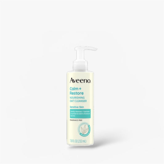 Aveeno Calm + Restore Nourishing Oat Cleanser 232ml منظف الشوفان المغذي من أفينو كالم + ريستور - Princess Cosmetics Qatar