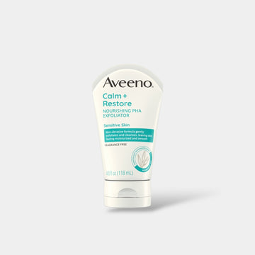 Aveeno Calm + Restore Nourishing PHA Facial Exfoliator 118ml مقشر الوجه المغذي أفينو كالم + ريستور بحمض PHA - Princess Cosmetics Qatar