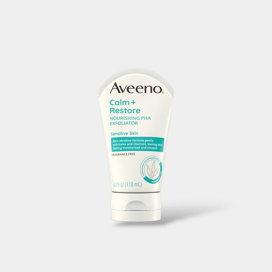 Aveeno Calm + Restore Nourishing PHA Facial Exfoliator 118ml مقشر الوجه المغذي أفينو كالم + ريستور بحمض PHA - Princess Cosmetics Qatar