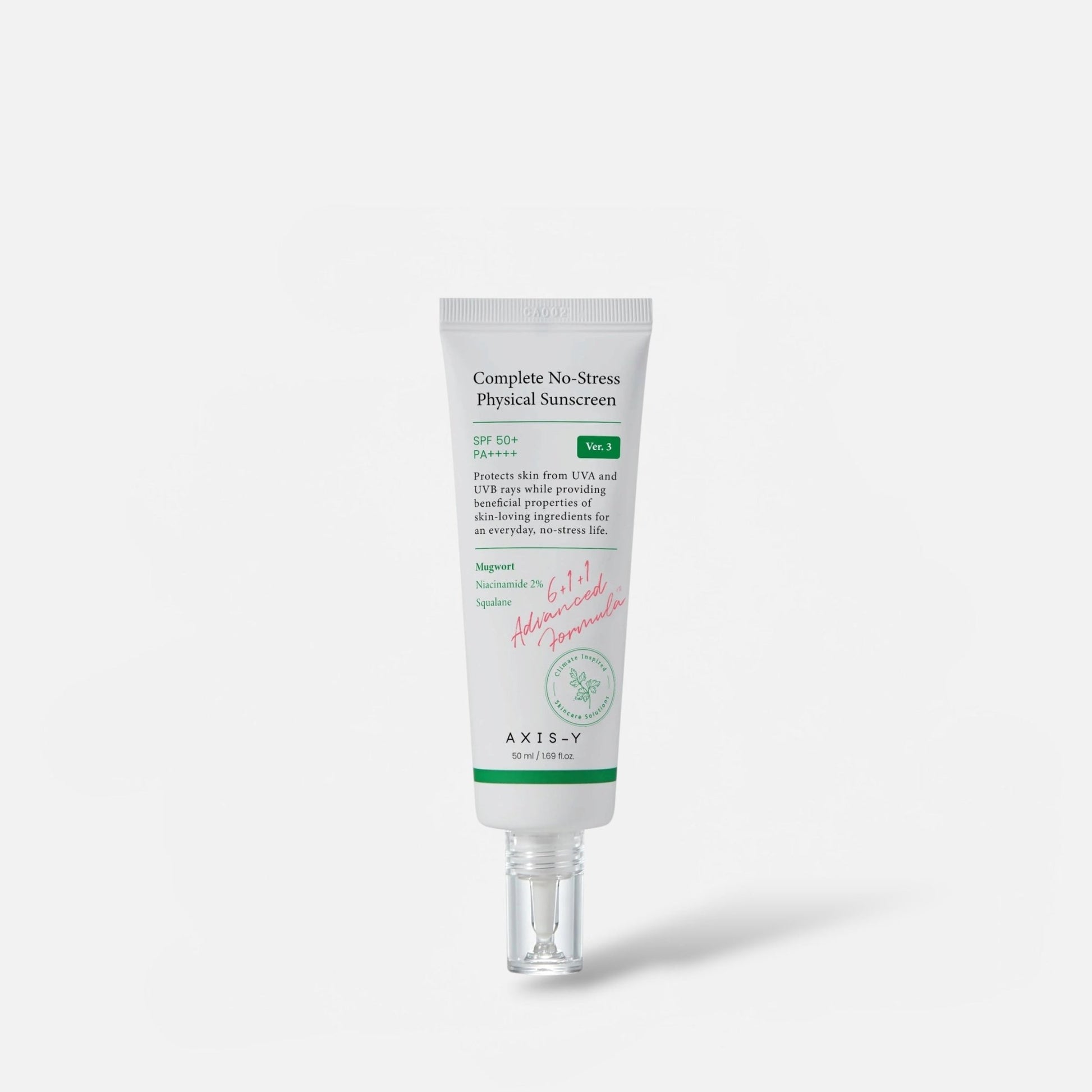 AXIS - Y Complete No - Stress Physical Sunscreen V.3 50ml واقي الشمس الفيزيائي الكامل من AXIS - Y بدون إجهاد الإصدار 3 - Princess Cosmetics Qatar