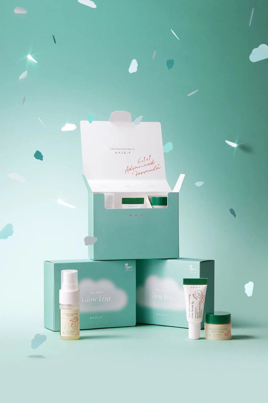 Axis - Y The Mini Glow Trio Set (3pcs) مجموعة ثلاثي متوهج صغير من Axis - Y - Princess Cosmetics Qatar