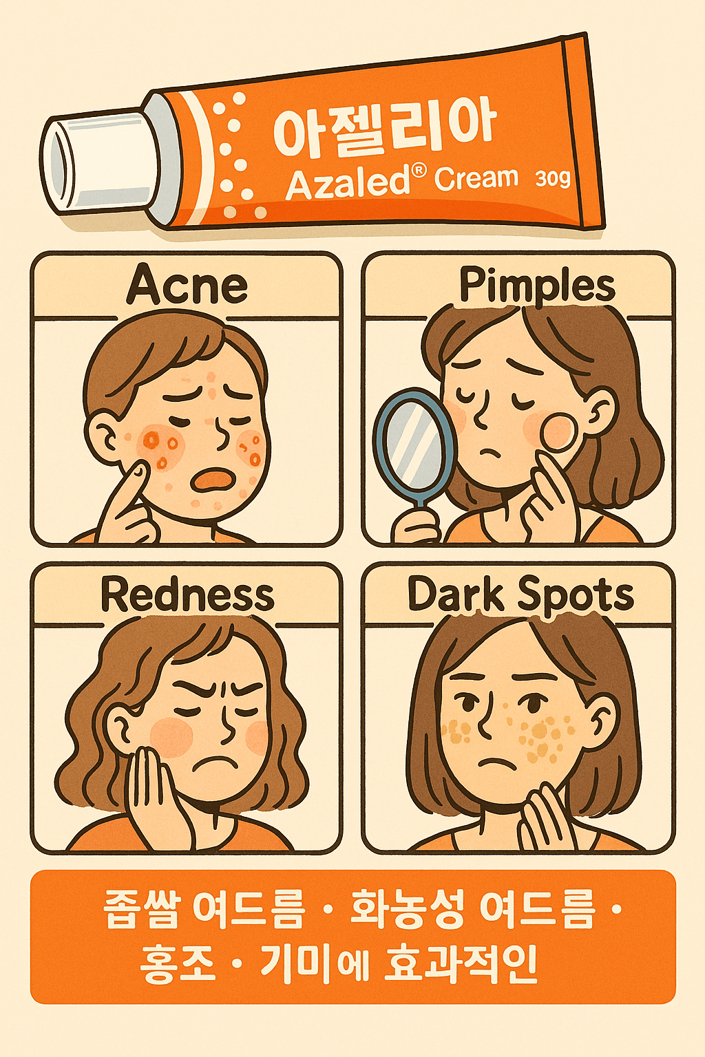 Azalea Cream (Azelaic Acid 20%) 30g كريم الأزالية (حمض الأزيليك 20٪) - Princess Cosmetics Qatar