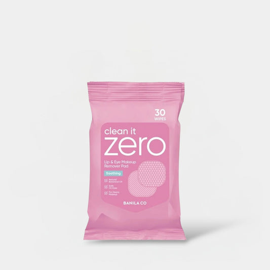 Banila Co. Clean It Zero Soothing Lip & Eye Remover Pad (30pcs) بانيلـا كو. كلين إت زيرو - وسادات مهدئة لإزالة مكياج الشفاه والعينين - Princess Cosmetics Qatar