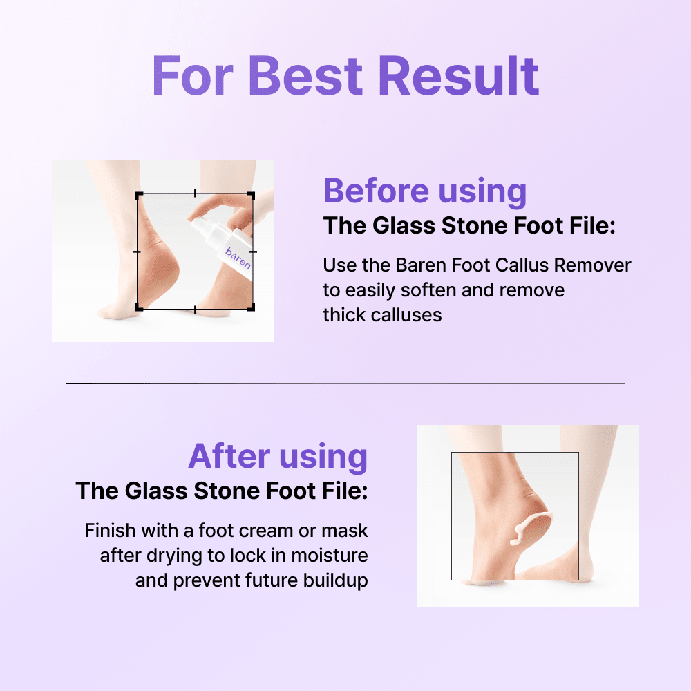Baren Magic Glass Stone Foot File مبرد القدم الحجري الزجاجي السحري من بارين - Princess Cosmetics Qatar
