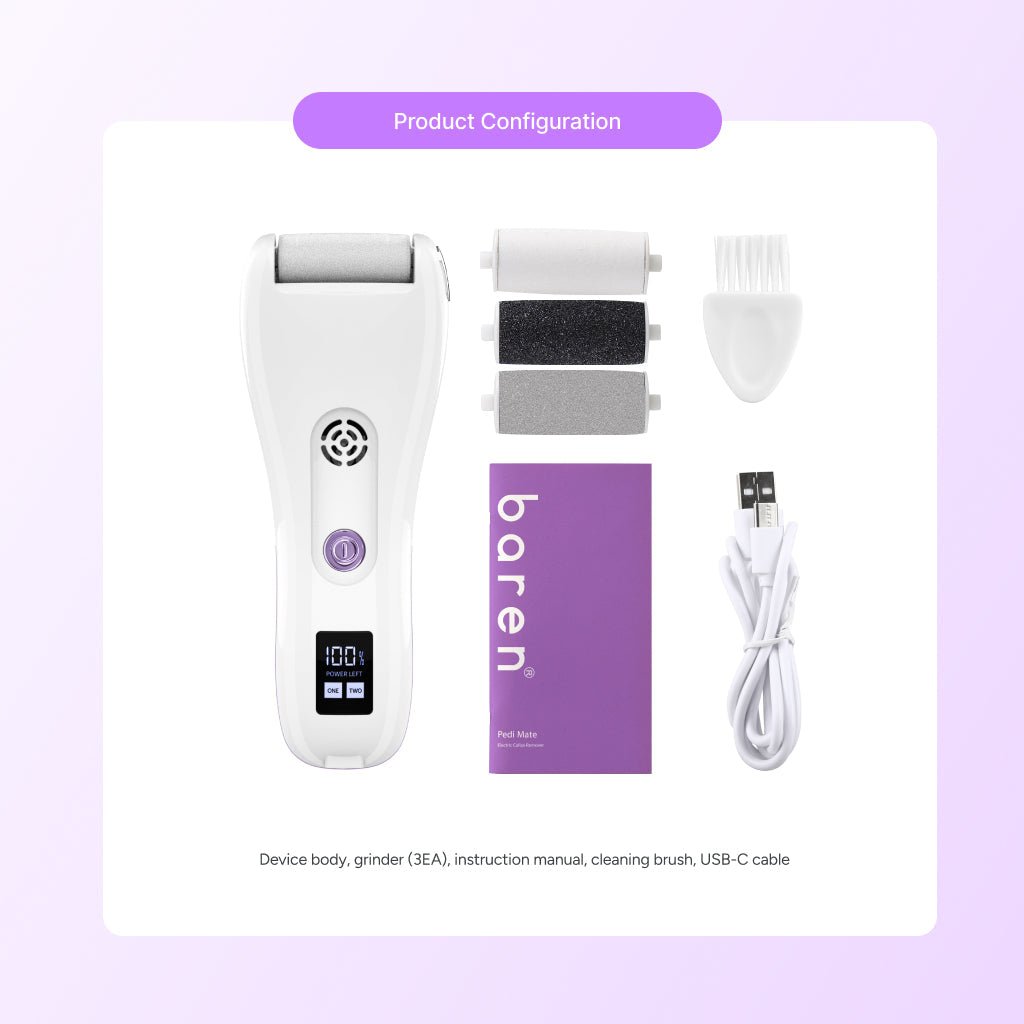 Baren Pedi Mate Dual Power Vacuum Type Electric Callus Remover مزيل مسامير القدم الكهربائي من نوع Baren Pedi Mate ثنائي الطاقة يعمل بالشفط - Princess Cosmetics Qatar
