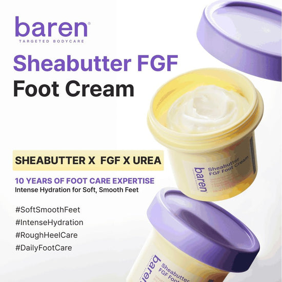 Baren Sheabutter FGF Foot Cream 105ml بارين كريم القدم بزبدة الشيا وFGF - Princess Cosmetics Qatar