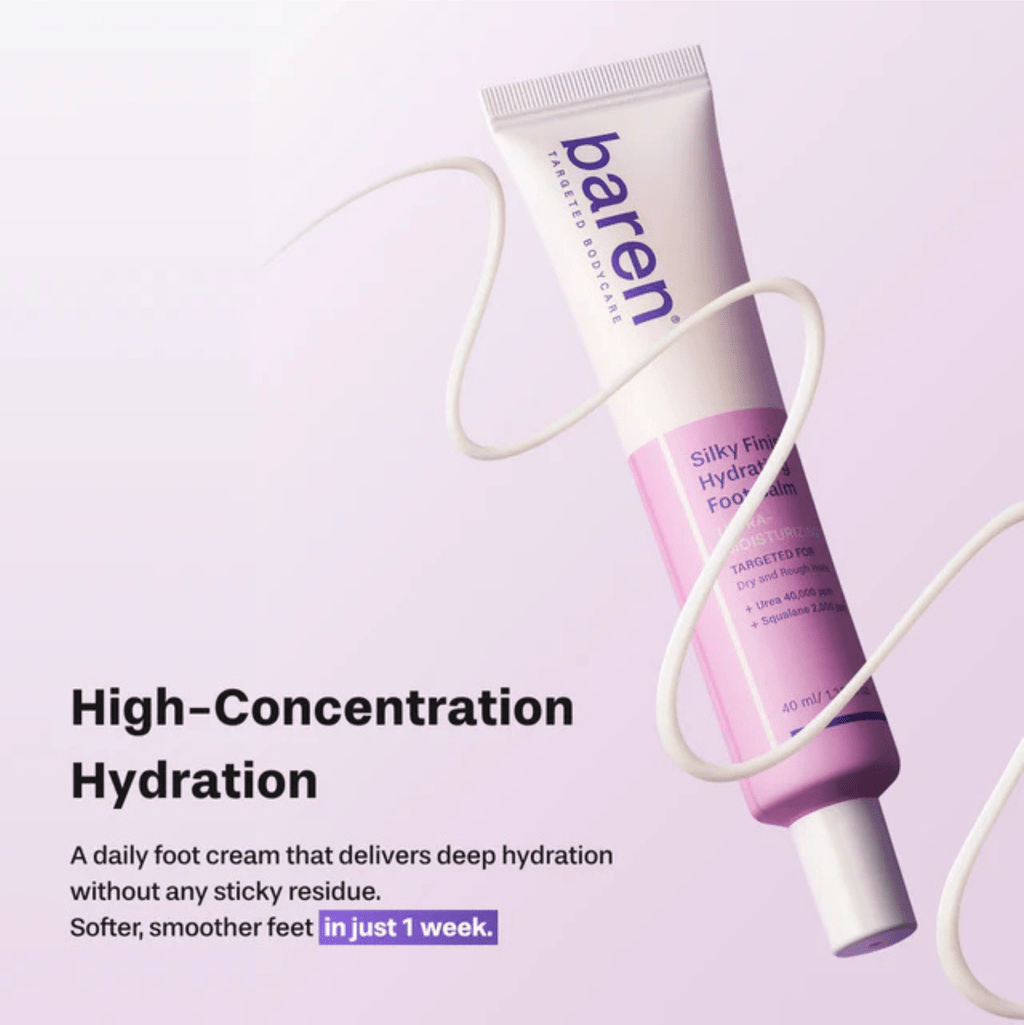Baren Silky Finish Hydrating Foot Balm 40ml بارين بلسم مرطب للقدمين بلمسة نهائية حريرية - Princess Cosmetics Qatar