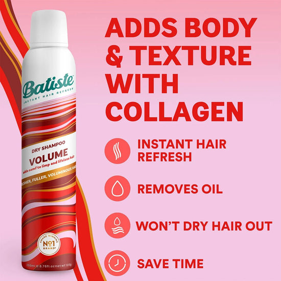 Batiste Dry Shampoo - Volume 200ml شامبو باتيست الجاف - لزيادة الحجم - Princess Cosmetics Qatar