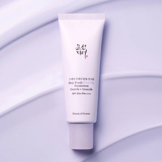 Beauty of Joseon Stay Fresh Tone-Up Sunscreen - Purple 50ml واقي الشمس بيوتي أوف جوسون ستاي فريش تون أب - بنفسجي - Princess Cosmetics Qatar
