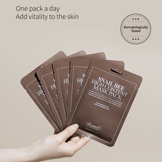 Benton Snail Bee High Content Mask Pack (1 Sheet). بينتون قناع الحلزون النحلي عالي المحتوى (ورقة واحدة) - Princess Cosmetics Qatar