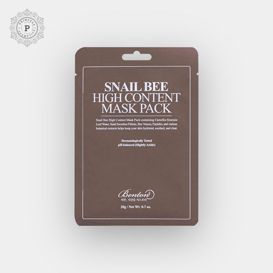 Benton Snail Bee High Content Mask Pack (1 Sheet). بينتون قناع الحلزون النحلي عالي المحتوى (ورقة واحدة) - Princess Cosmetics Qatar