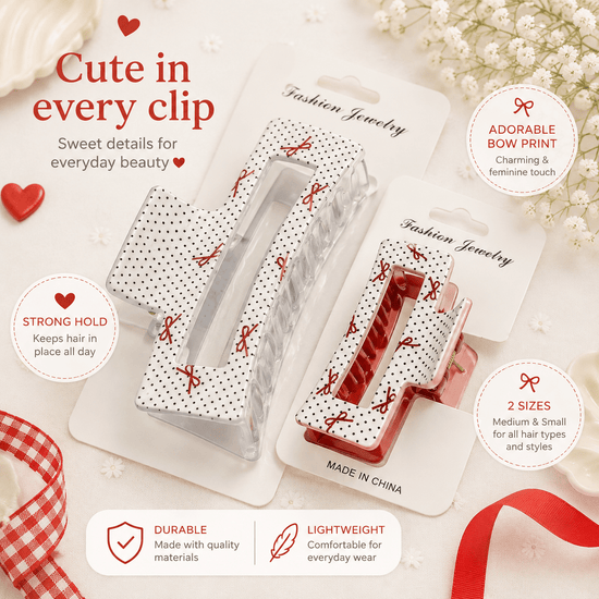BIG SIZE Valentines Hair Clips مشابك شعر كبيرة الحجم لعيد الحب - Princess Cosmetics Qatar