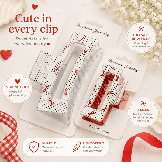 BIG SIZE Valentines Hair Clips مشابك شعر كبيرة الحجم لعيد الحب - Princess Cosmetics Qatar