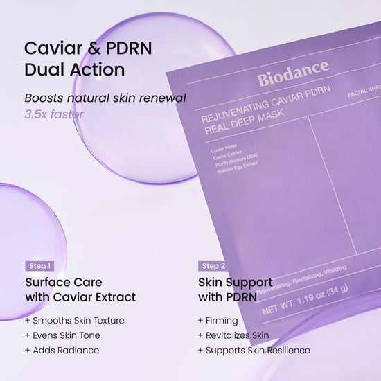 Biodance Rejuvenating Caviar PDRN Real Deep Mask (1 Sheet) قناع بيودانس المجدد للبشرة بالكافيار PDRN ريل ديب - Princess Cosmetics Qatar