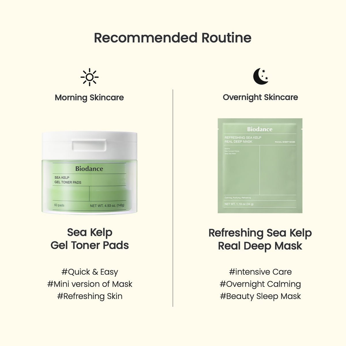 Biodance Sea Kelp Gel Toner Pads (60 Pads) وسادات تونر جل الأعشاب البحرية من بايودانس - Princess Cosmetics Qatar