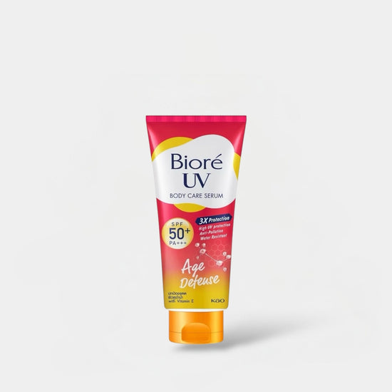 Biore UV Body Care Serum Age Defense 150ml سيروم بيوري للعناية بالجسم بالأشعة فوق البنفسجية والحماية من علامات التقدم في السن - Princess Cosmetics Qatar