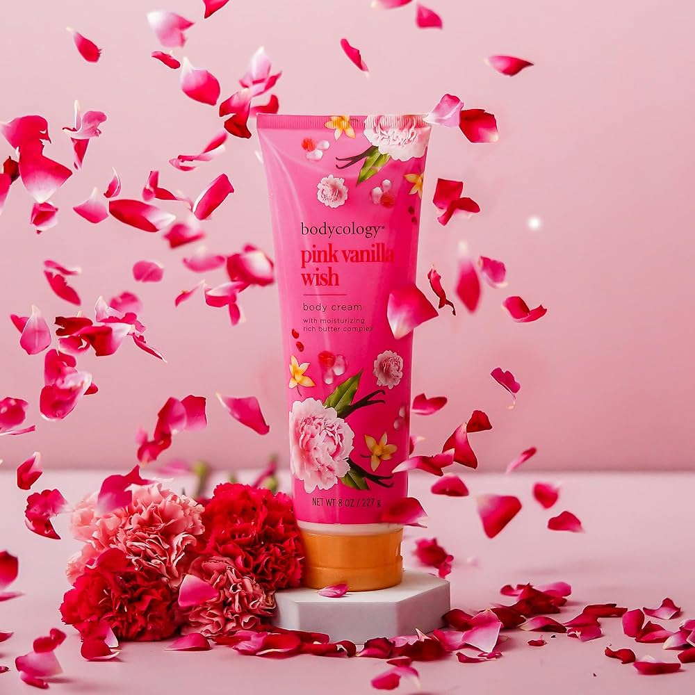 Bodycology Shea Butter Body Cream Pink Vanilla Wish 227g كريم الجسم بزبدة الشيا من بودي كولوجي برائحة الفانيليا الوردية - Princess Cosmetics Qatar