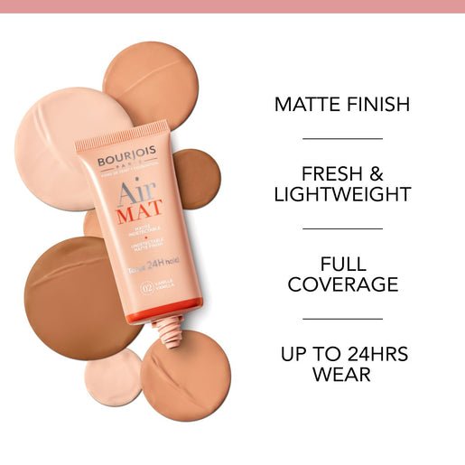 Bourjois Always Fabulous Air Mat Matte Foundation بورجوا أولويز فابولوس إير مات – كريم أساس مطفي - Princess Cosmetics Qatar