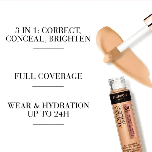 Bourjois Always Fabulous Full Coverage Sculptor Concealer بورجوا أولويز فابولوس كونسيلر سكلبتور بتغطية كاملة - Princess Cosmetics Qatar