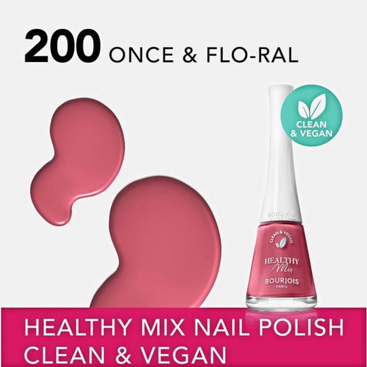 Bourjois Healthy Mix Clean Nail Polish - 200 Once & Flo-ral بورجوا هيلثي ميكس طلاء أظافر نظيف - 200 وانس آند فلو-رال - Princess Cosmetics Qatar
