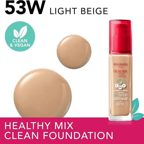 Bourjois Healthy Mix Liquid Foundation بورجوا هيلثي ميكس كريم أساس سائل - Princess Cosmetics Qatar