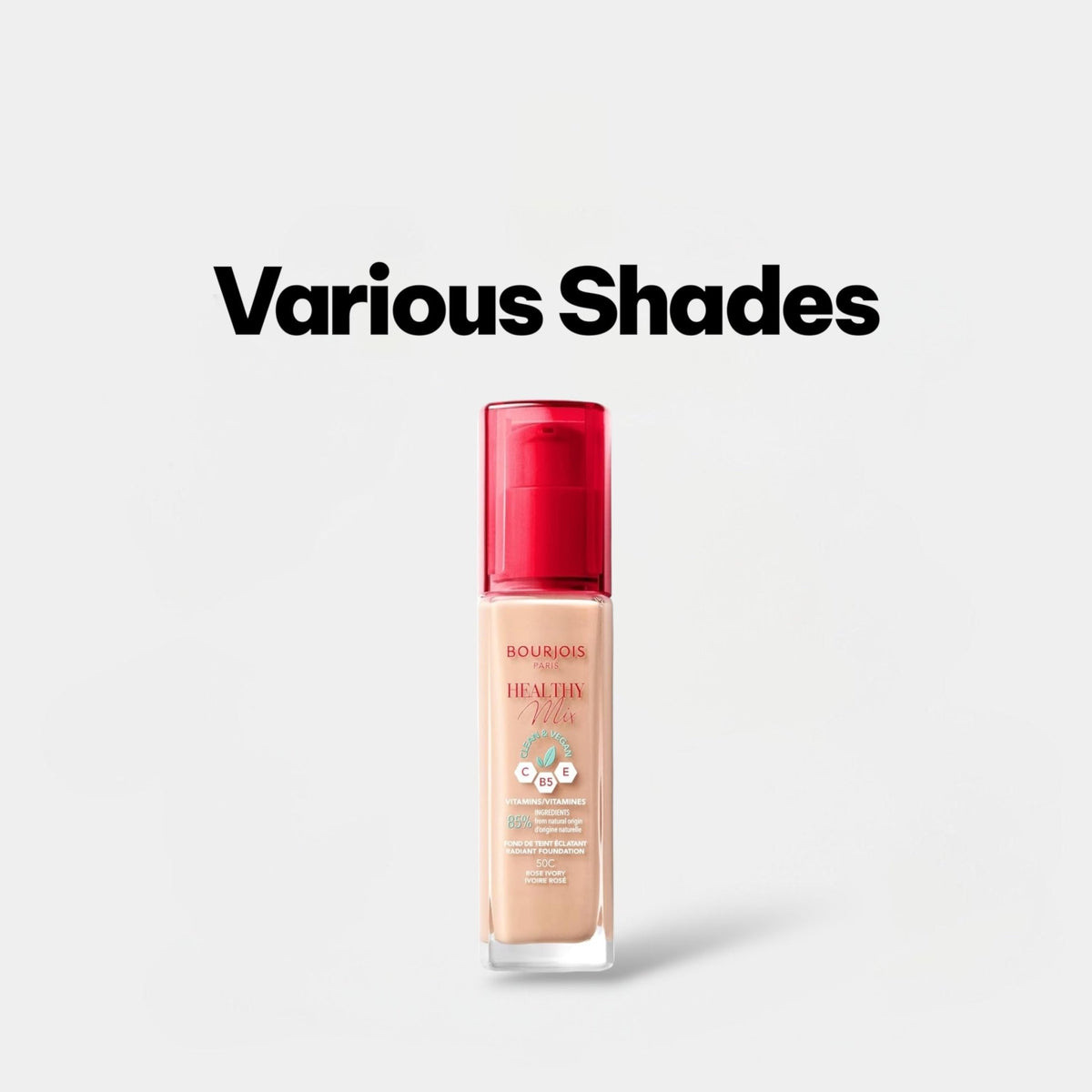 Bourjois Healthy Mix Liquid Foundation بورجوا هيلثي ميكس كريم أساس سائل - Princess Cosmetics Qatar