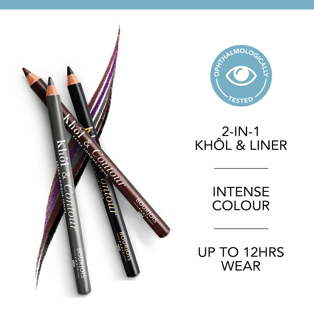 Bourjois Khol & Contour Extra-Long Wear Eye Pencil بورجوا قلم كحل وتحديد للعين يدوم طويلاً جداً - Princess Cosmetics Qatar