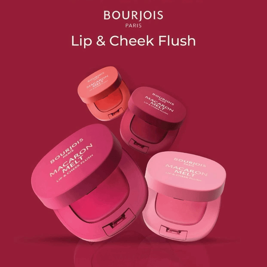 Bourjois Macaron Melt Lip & Cheeks Flush بورجوا ماكارون ميلت – أحمر خدود للشفاه والخدود - Princess Cosmetics Qatar