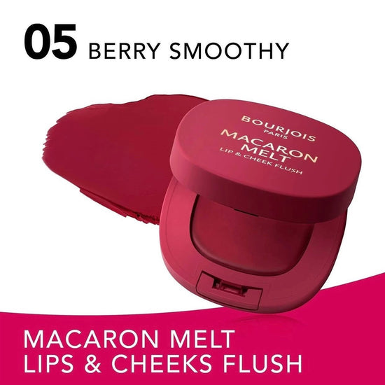 Bourjois Macaron Melt Lip & Cheeks Flush بورجوا ماكارون ميلت – أحمر خدود للشفاه والخدود - Princess Cosmetics Qatar