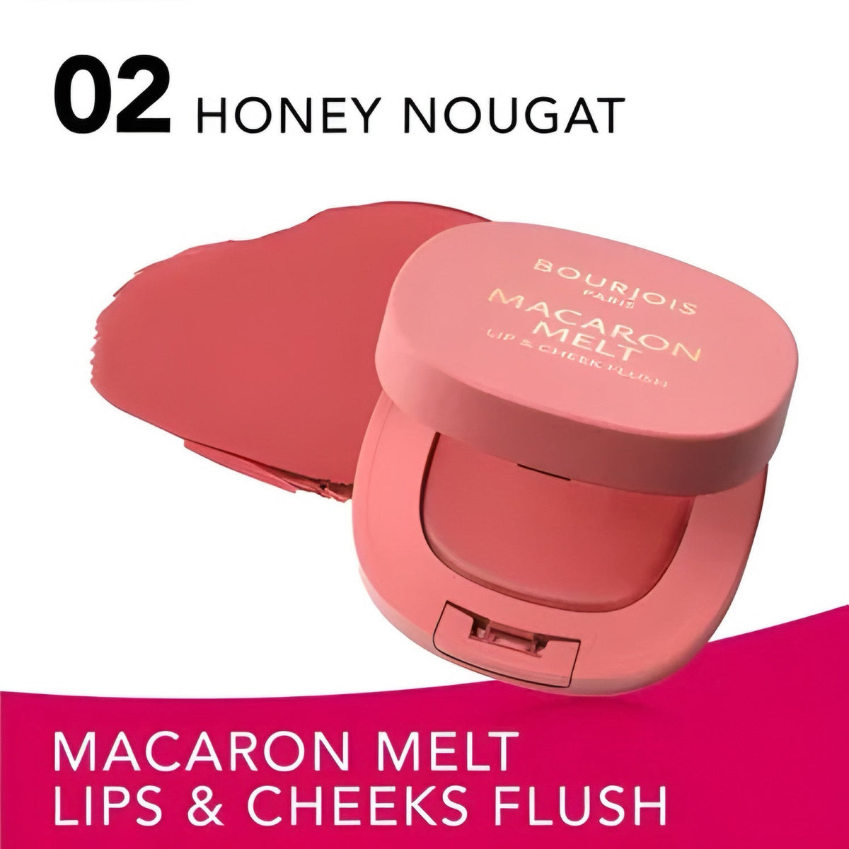 Bourjois Macaron Melt Lip & Cheeks Flush بورجوا ماكارون ميلت – أحمر خدود للشفاه والخدود - Princess Cosmetics Qatar