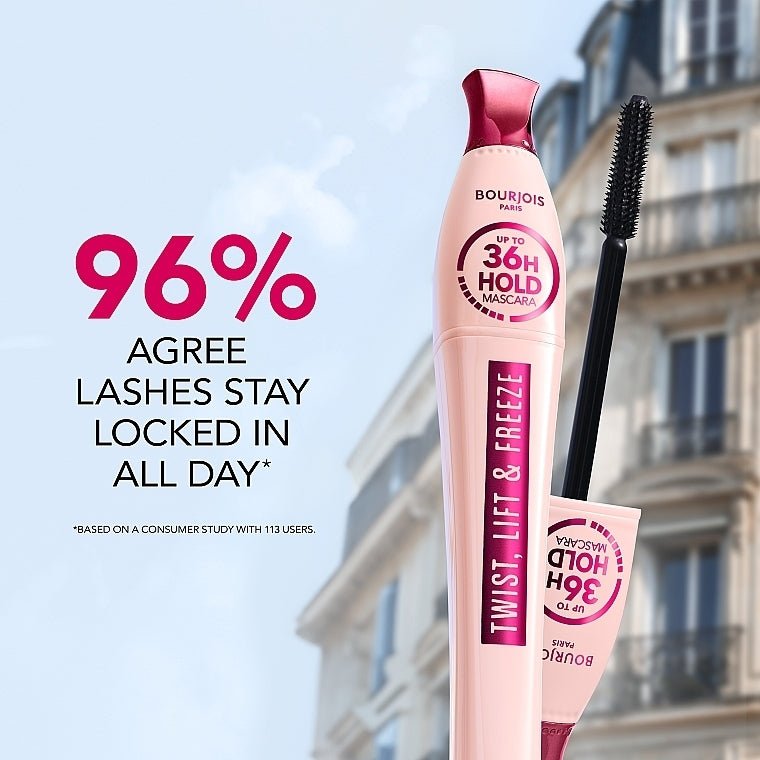 Bourjois Twist, Lift & Freeze 36Hr Hold Mascara بورجوا تويست، ليفت آند فريز ماسكارا بثبات لمدة 36 ساعة - Princess Cosmetics Qatar