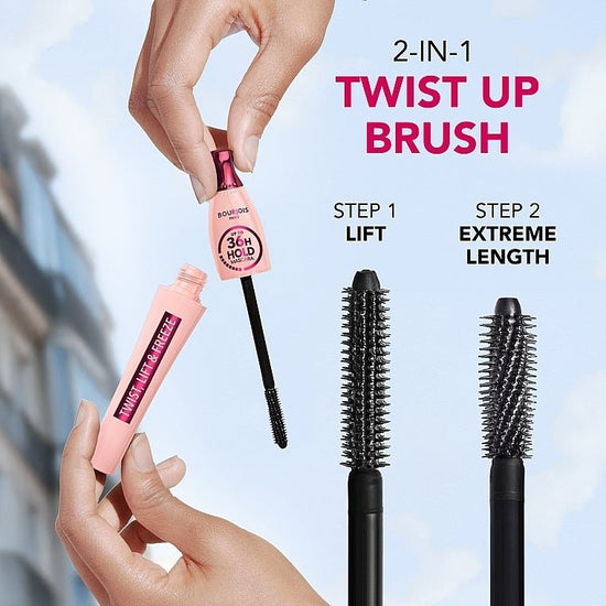 Bourjois Twist, Lift & Freeze 36Hr Hold Mascara بورجوا تويست، ليفت آند فريز ماسكارا بثبات لمدة 36 ساعة - Princess Cosmetics Qatar