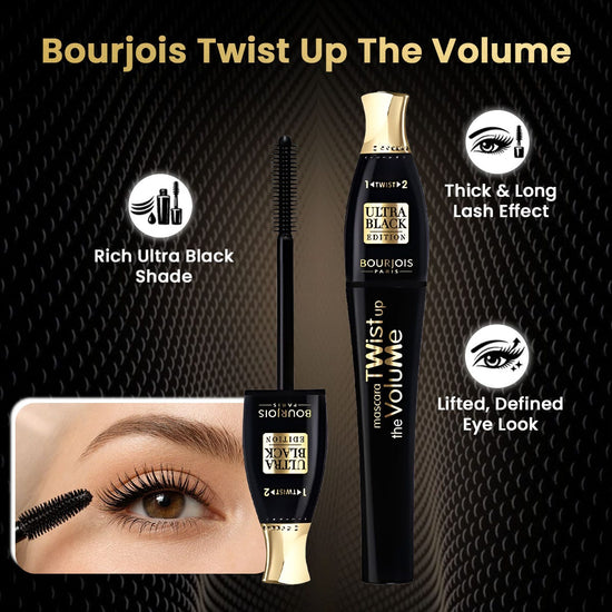 Bourjois Twist Up The Volume Ultra Mascara بورجوا تويست أب ذا فوليوم ألترا ماسكارا - Princess Cosmetics Qatar
