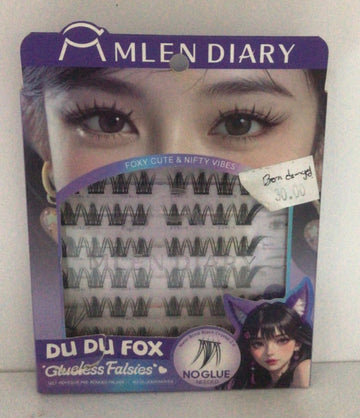 (BOX DAMAGE) Mlen Diary Du Du Fox Glueless Falsies يوميات ملين دو دو فوكس تزوير غراء - Princess Cosmetics Qatar