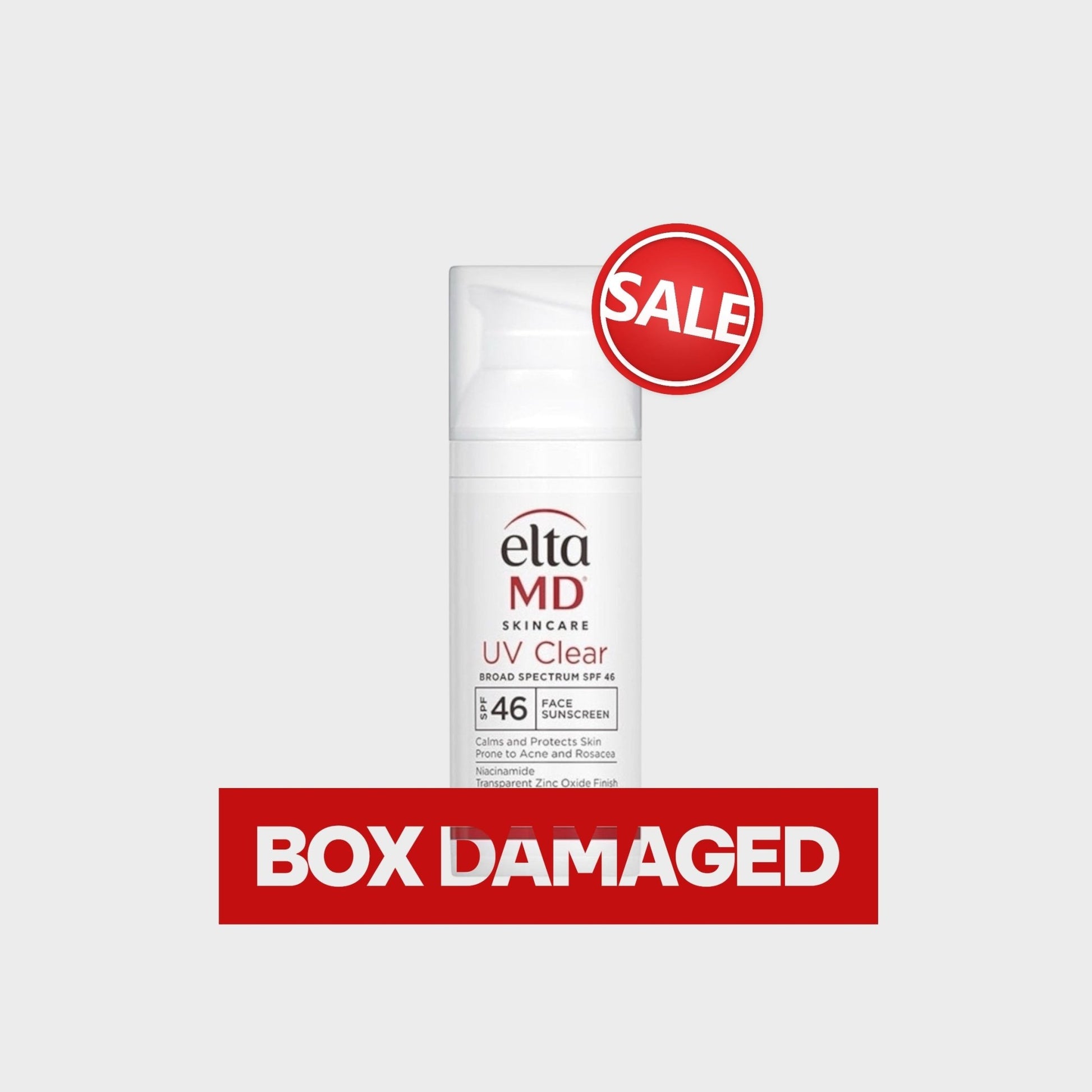 (BOX DAMAGED) EltaMD UV Clear UNTINTED Broad - Spectrum SPF46 48g إلتا إم دي يو في كلير غير ملوّن واسع الطيف SPF46 - Princess Cosmetics Qatar