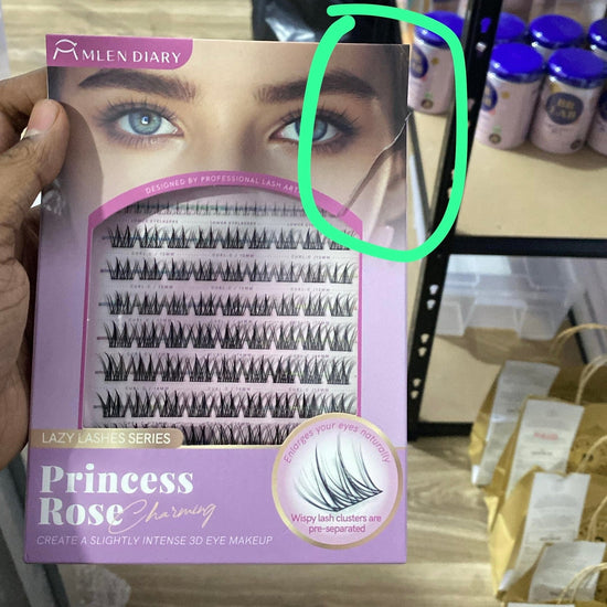 (BOX DAMAGED) Mlen Diary Princess Rose Charming False Eyelashes (45 Clusters) رموش صناعية ساحرة من مِلين دياري برينسيس روز - Princess Cosmetics Qatar