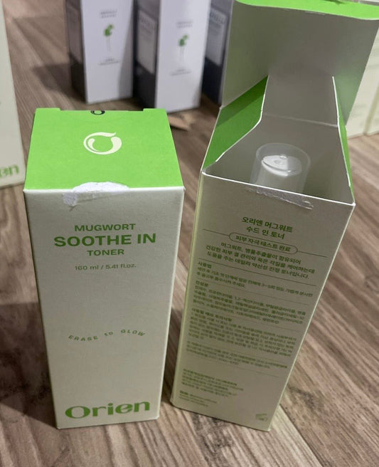 (BOX DAMAGED) Orien Mugwort Soothe In Toner 160ml تونر أورين موغورت المهدئ - Princess Cosmetics Qatar