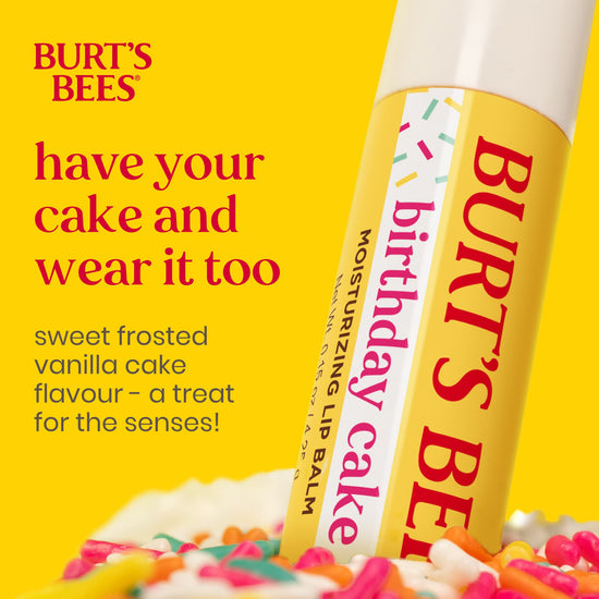 Burt’s Bees Birthday Cake Lip Balm مرطب شفاه بيرتس بيز بنكهة كعكة عيد الميلاد - Princess Cosmetics Qatar