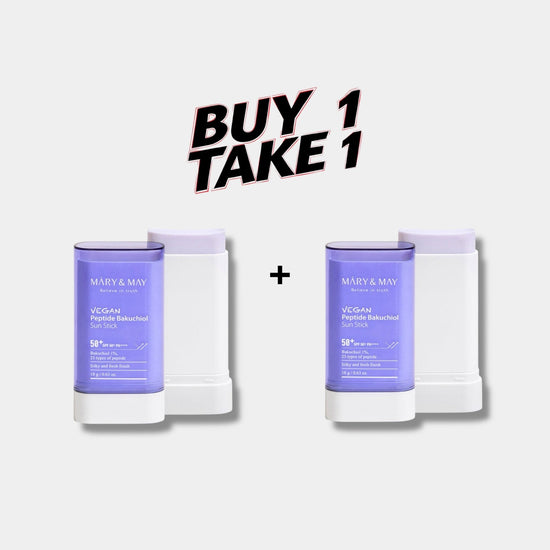 (BUY 1 GET 1) Mary&May Vegan Peptide Bakuchiol Sun Stick 18g. ماري وماي نباتي الببتيد باكوتشيول صن ستيك - Princess Cosmetics Qatar