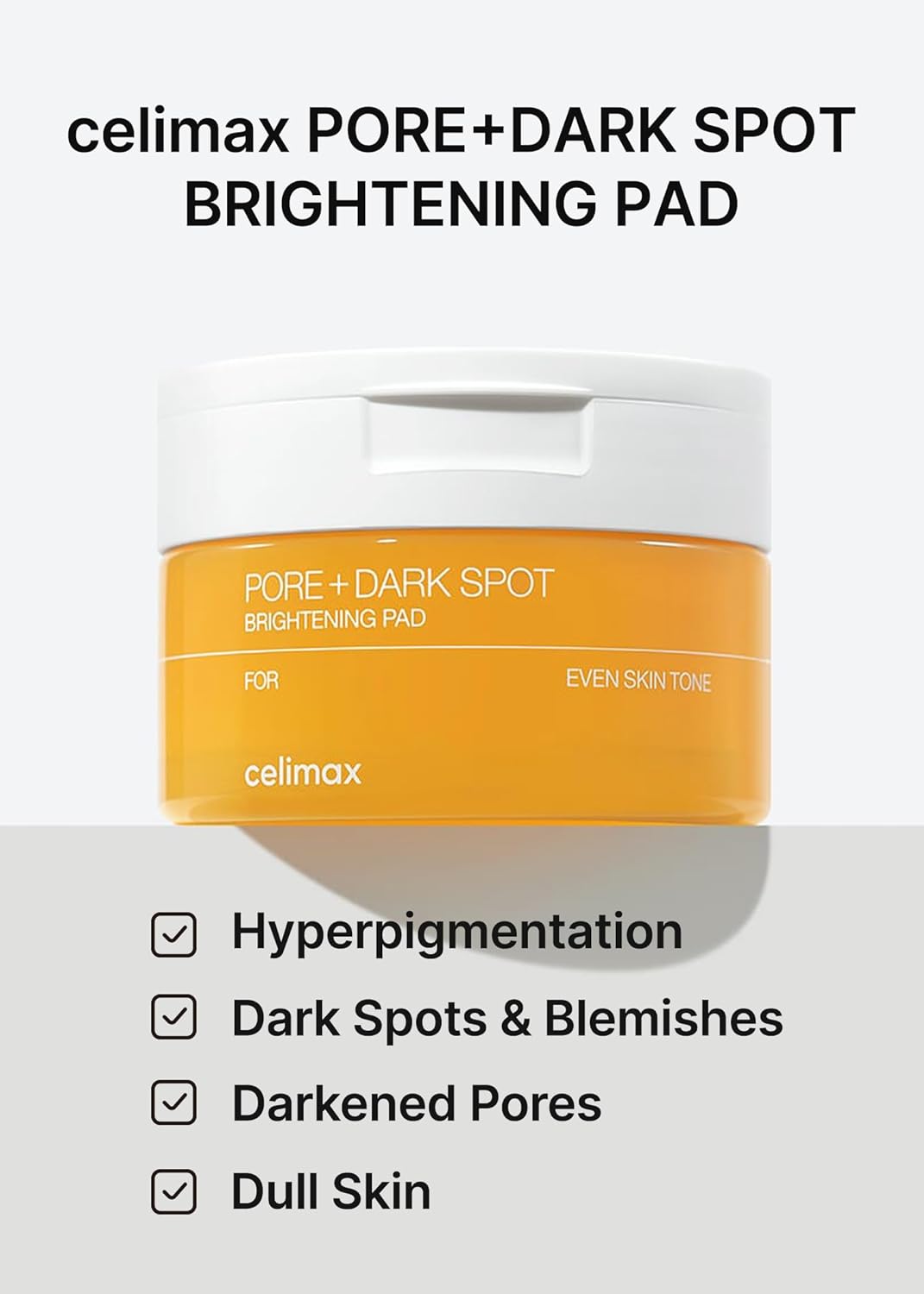 Celimax Pore + Dark Spot Brightening Pad (40 Pads) وسادة تفتيح المسام والبقع الداكنة من سيليماكس - Princess Cosmetics Qatar