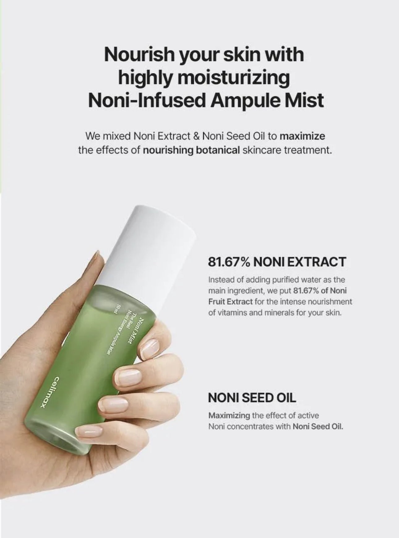 Celimax The Real Noni Energy Ampoule Mist 50ml رذاذ أمبولة الطاقة الحقيقية من سيليماكس ذا نوني - Princess Cosmetics Qatar