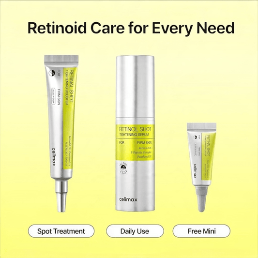 Celimax The Vita-A Retinol + Retinal Shot Tightening Serum & Booster Set سيليماكس ذا فيتا-إيه ريتينول + ريتينال شوت – مجموعة سيروم وبوستر لشد البشرة - Princess Cosmetics Qatar