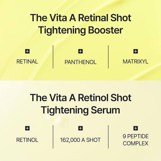 Celimax The Vita-A Retinol + Retinal Shot Tightening Serum & Booster Set سيليماكس ذا فيتا-إيه ريتينول + ريتينال شوت – مجموعة سيروم وبوستر لشد البشرة - Princess Cosmetics Qatar