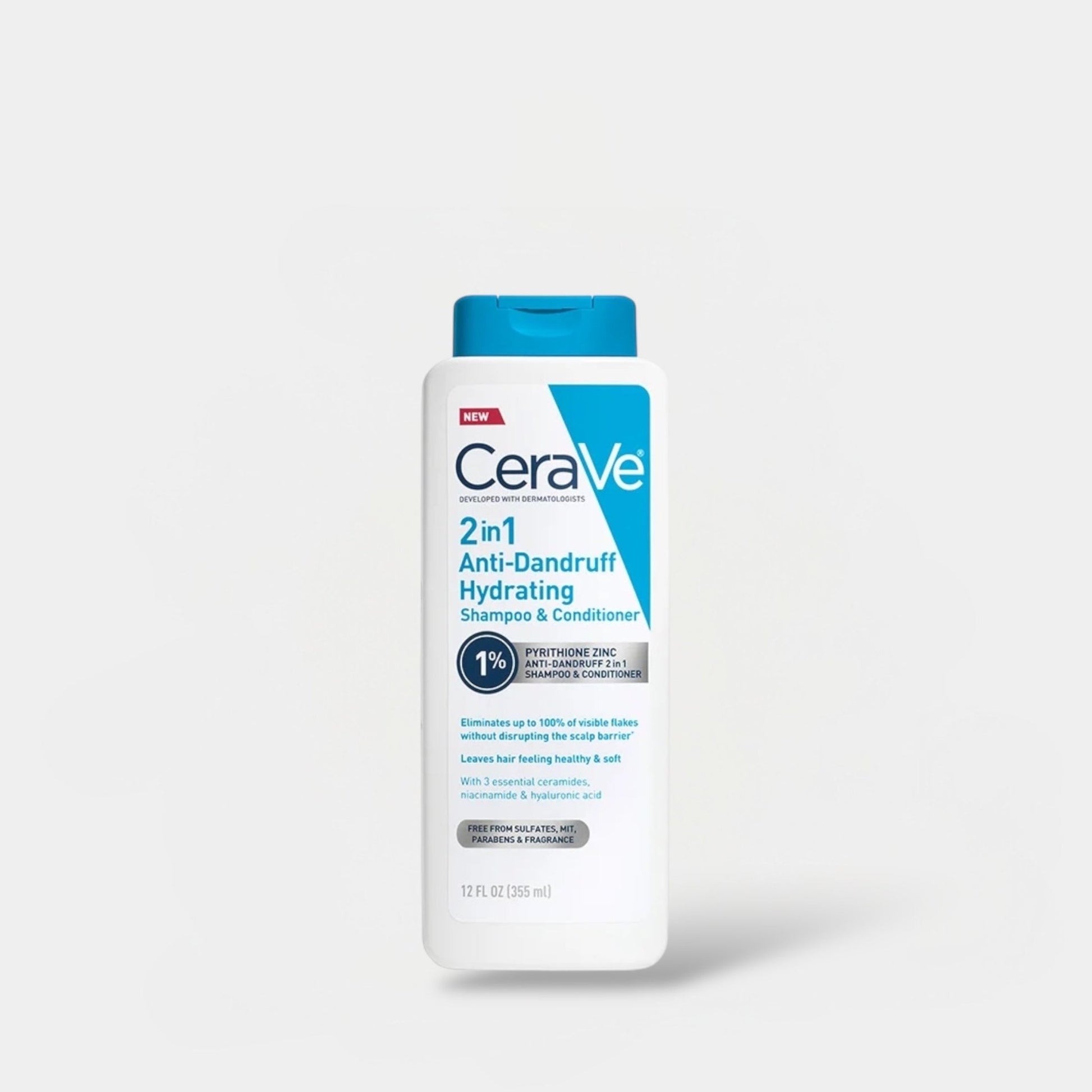 CeraVe 2 - in - 1 Hydrating Anti Dandruff Shampoo And Conditioner 355ml شامبو وبلسم سيرافي ٢ في ١ مرطب ومضاد للقشرة - Princess Cosmetics Qatar